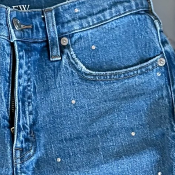 J.Crew Rhinestone-Embellished Mid-Rise Straight Leg Jeans – Size 27 - Picture 2 of 2